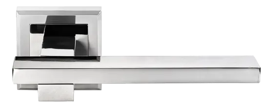 Ручка дверная SHAPE MH-38 SC/CP-S раздельная на квадратном основании, цвет мат.хром/хром, ЦАМ Light
