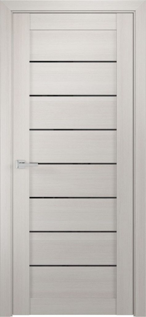 ЛУ-7 Белёный дуб (стекло лакобель черный), 900х2000)